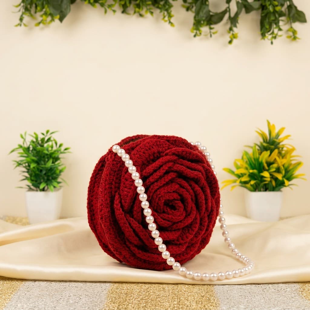 Rose Bloom Crochet Clutch, photo 3