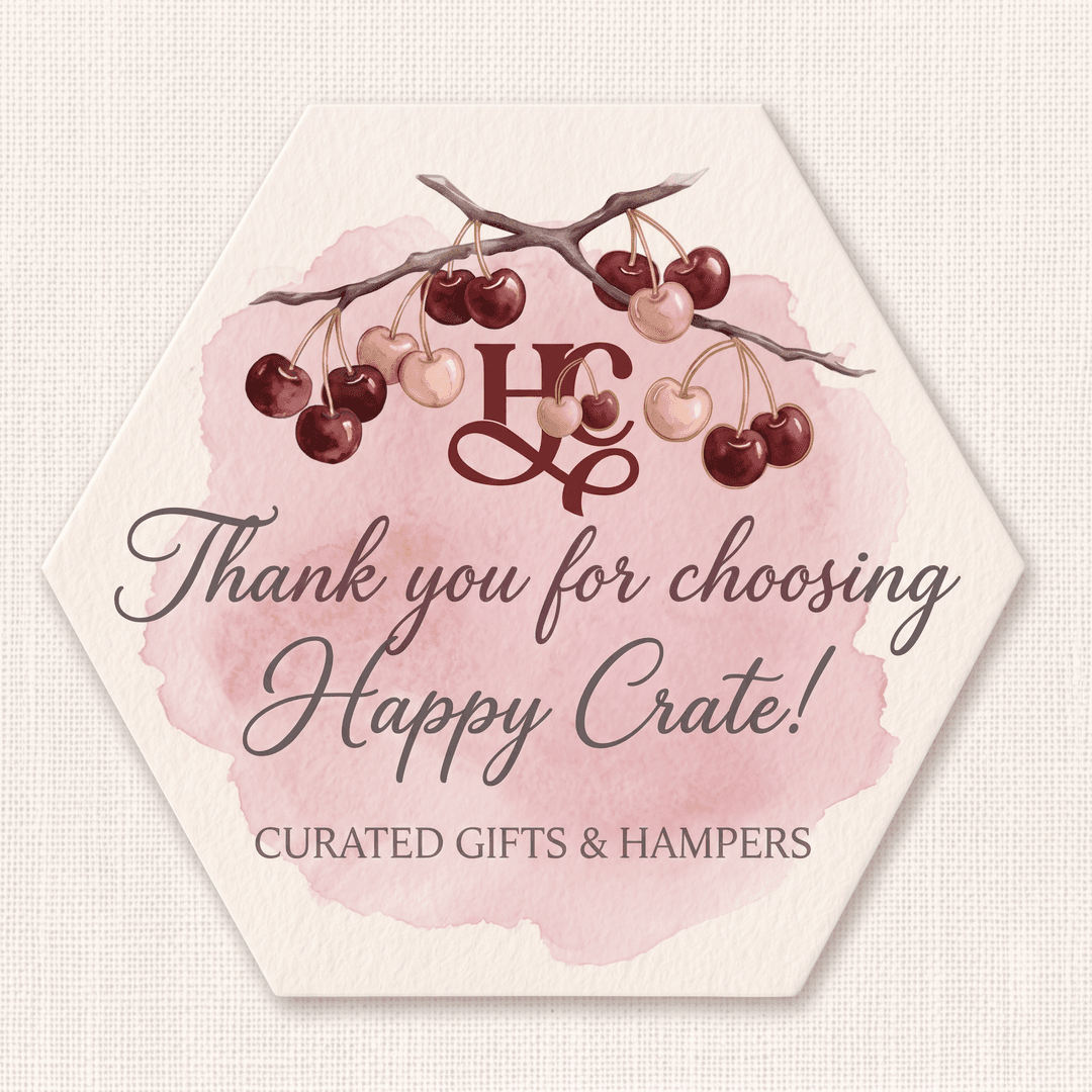 Happy Crate thank-you card with watercolour cherries